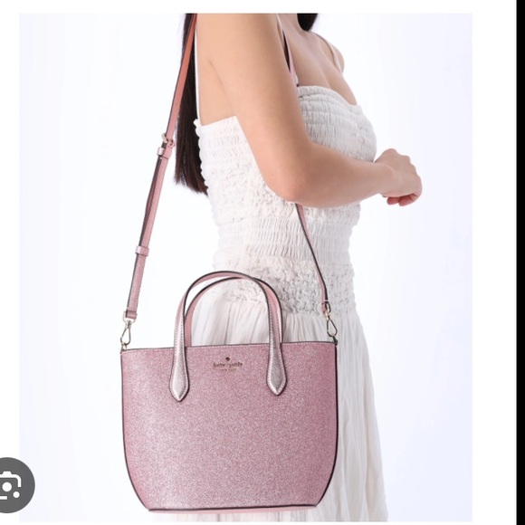 kate spade Handbags - NWT Kate Spade Pink Glitter Glimmer small zip satchel Crossbody Bag